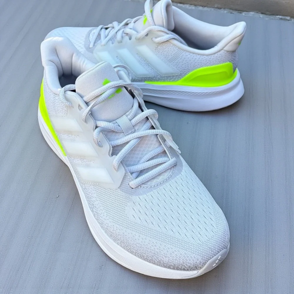 Adidas UltraRun‎ 5J Size 7 Grey/White/Lucid Lemon Running Athletic Sneaker